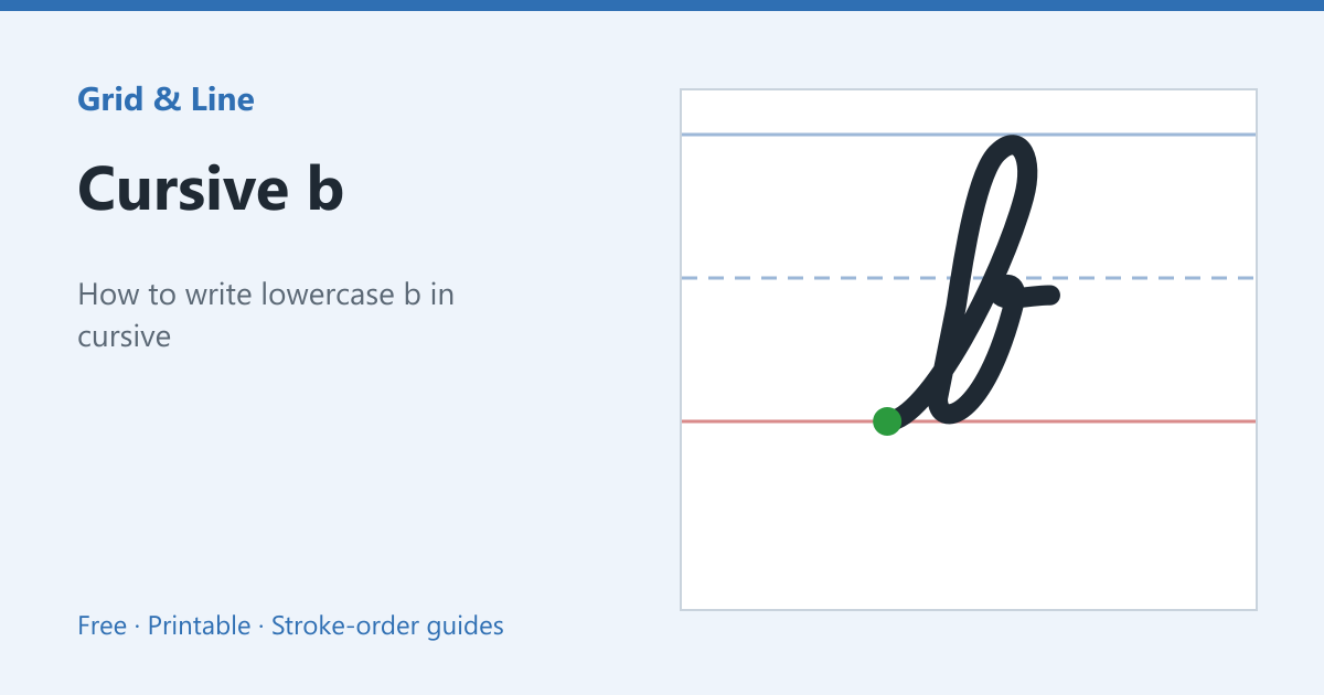 Cursive b worksheet preview