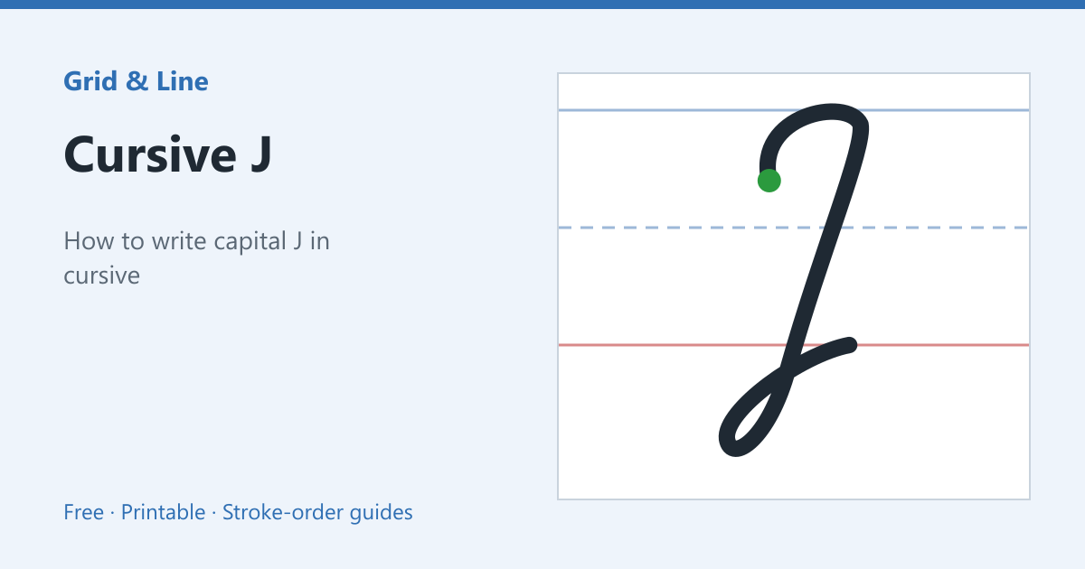 Cursive J worksheet preview
