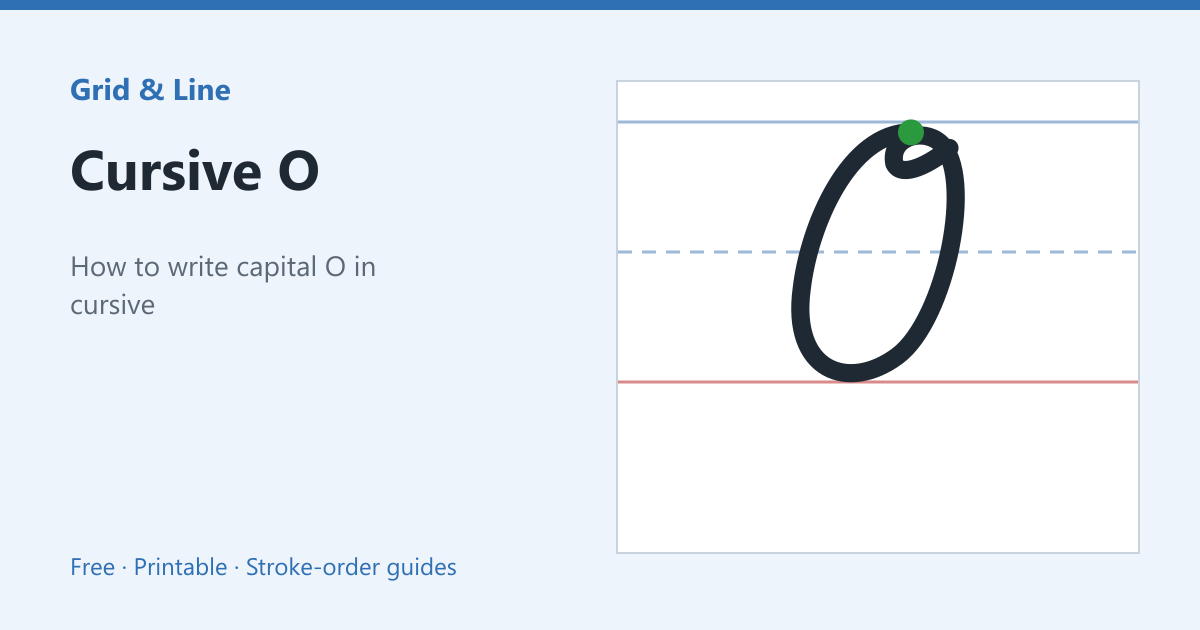 Cursive O worksheet preview