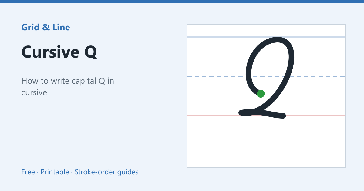 Cursive Q worksheet preview