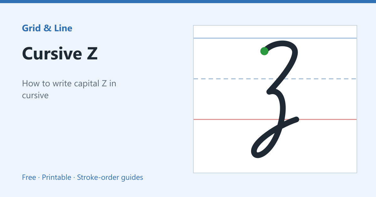 Cursive Z worksheet preview