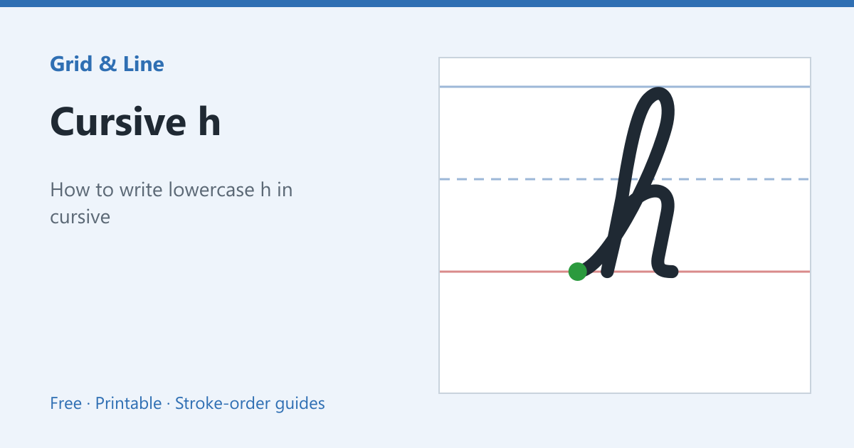 Cursive h worksheet preview