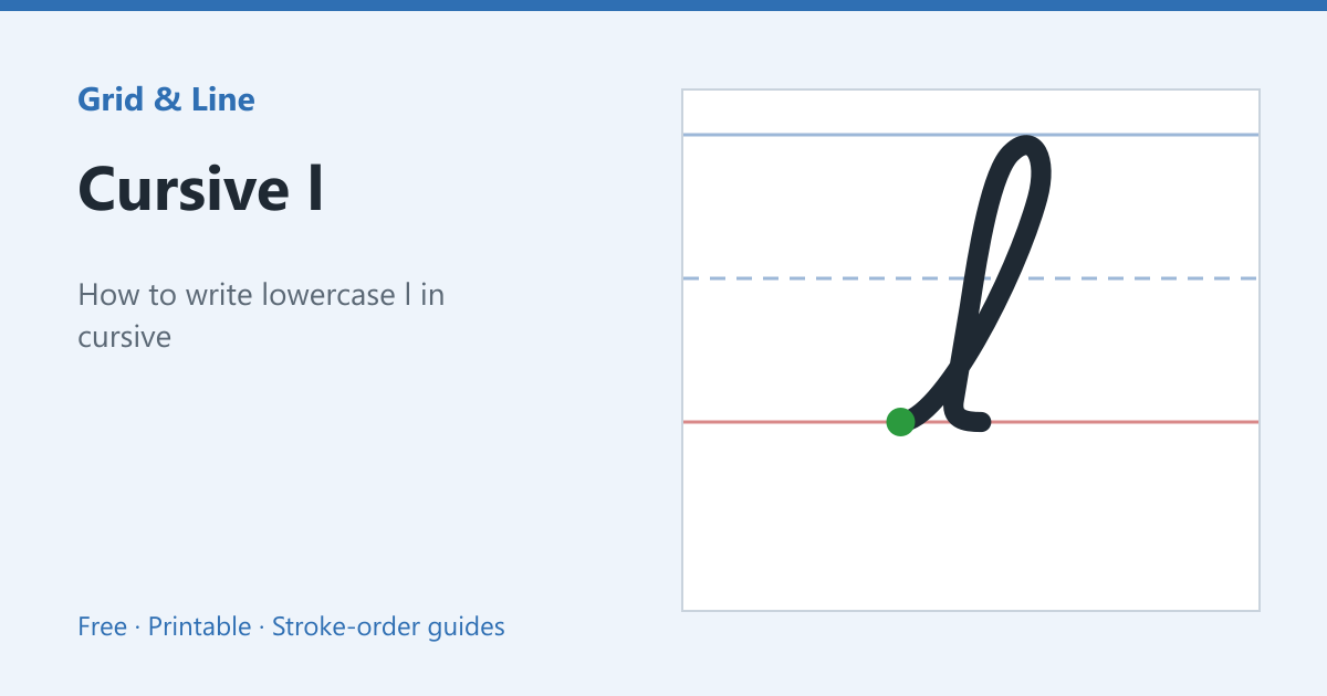Cursive l worksheet preview