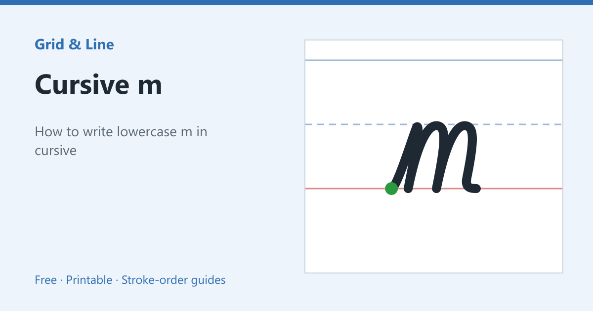 Cursive m worksheet preview