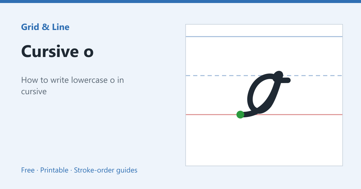 Cursive o worksheet preview
