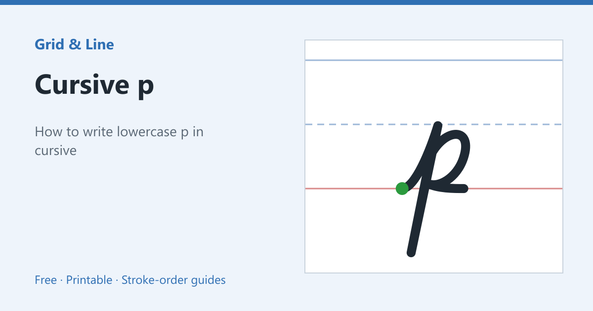 Cursive p worksheet preview