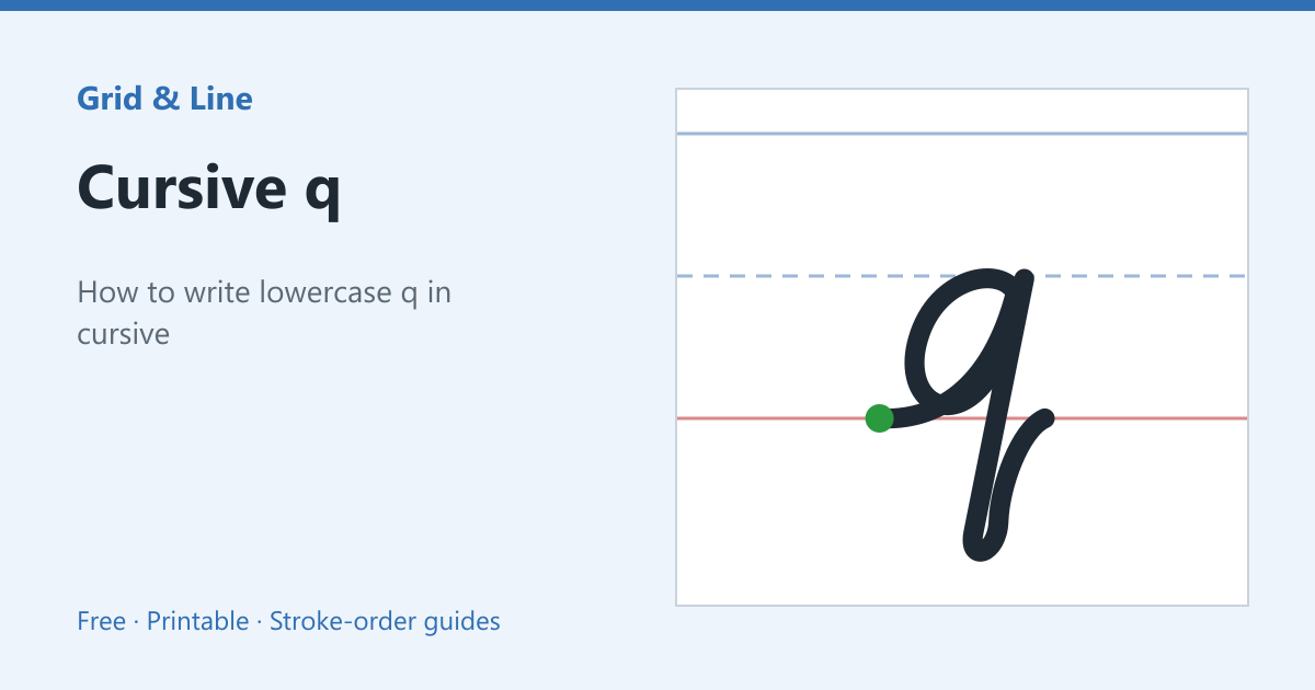Cursive q worksheet preview