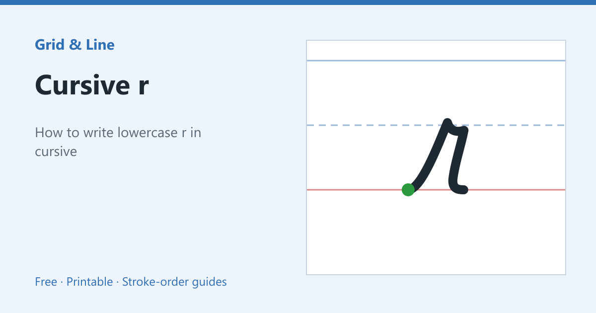 Cursive r worksheet preview