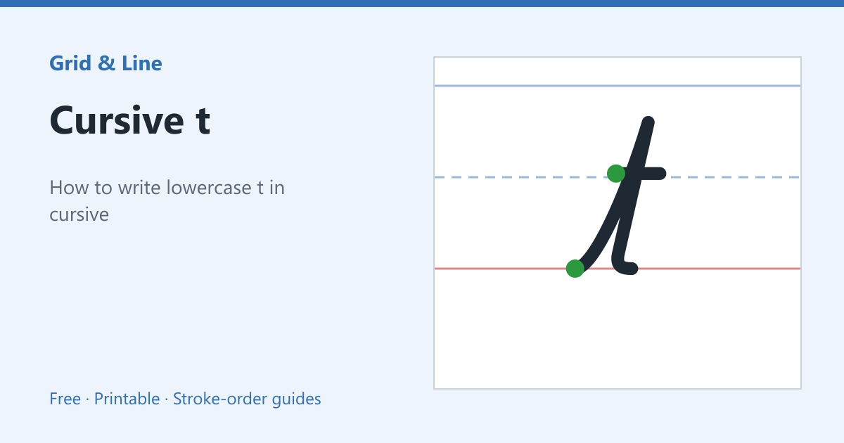 Cursive t worksheet preview