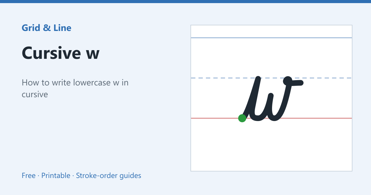 Cursive w worksheet preview