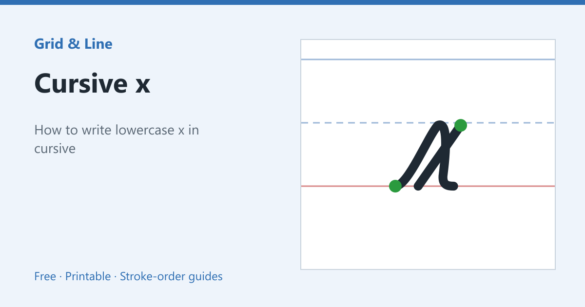 Cursive x worksheet preview
