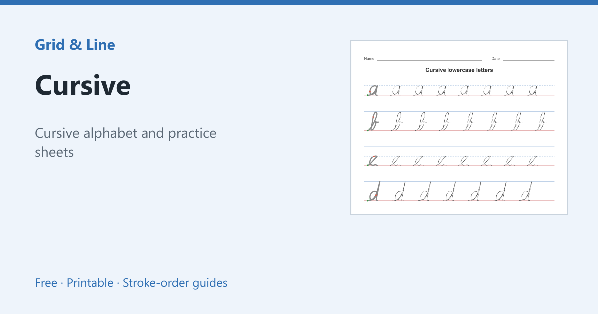 Cursive worksheet preview