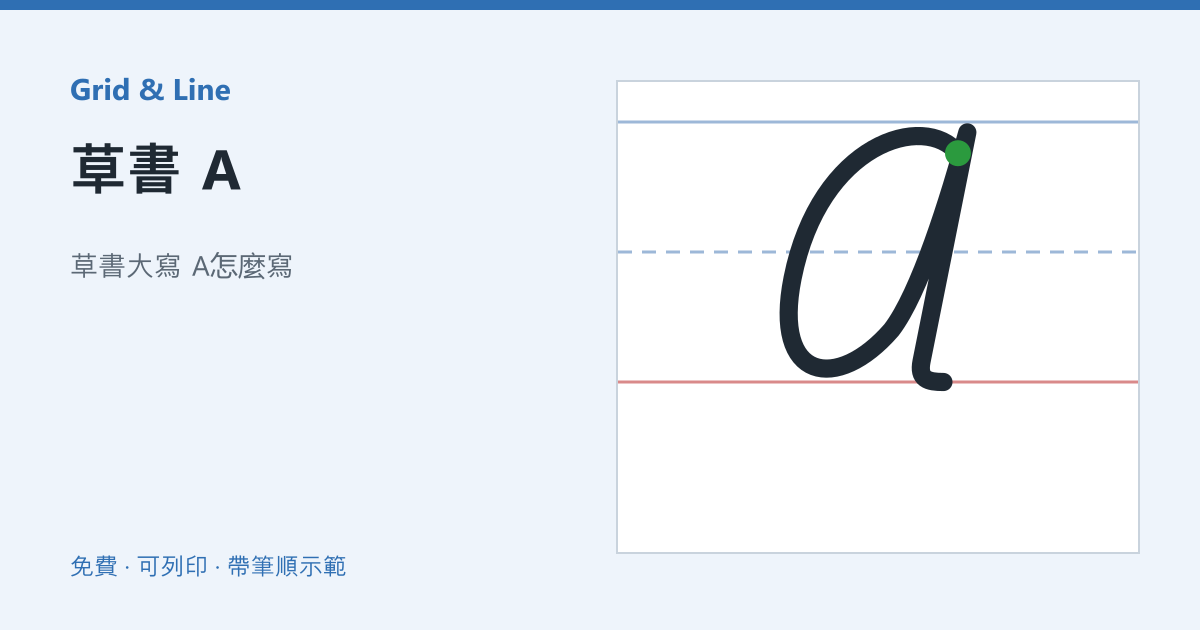 草書 A練習紙預覽