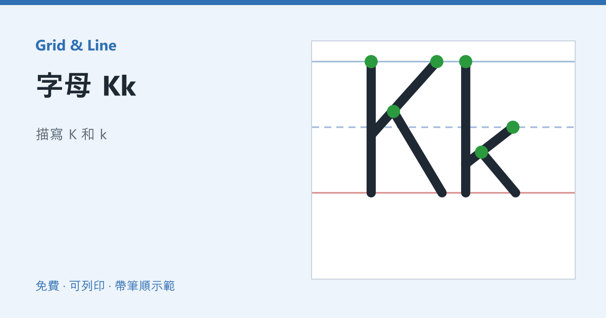 字母 Kk練習紙預覽