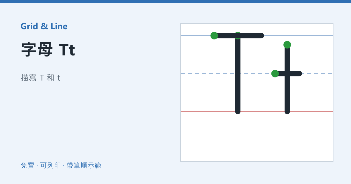 字母 Tt練習紙預覽