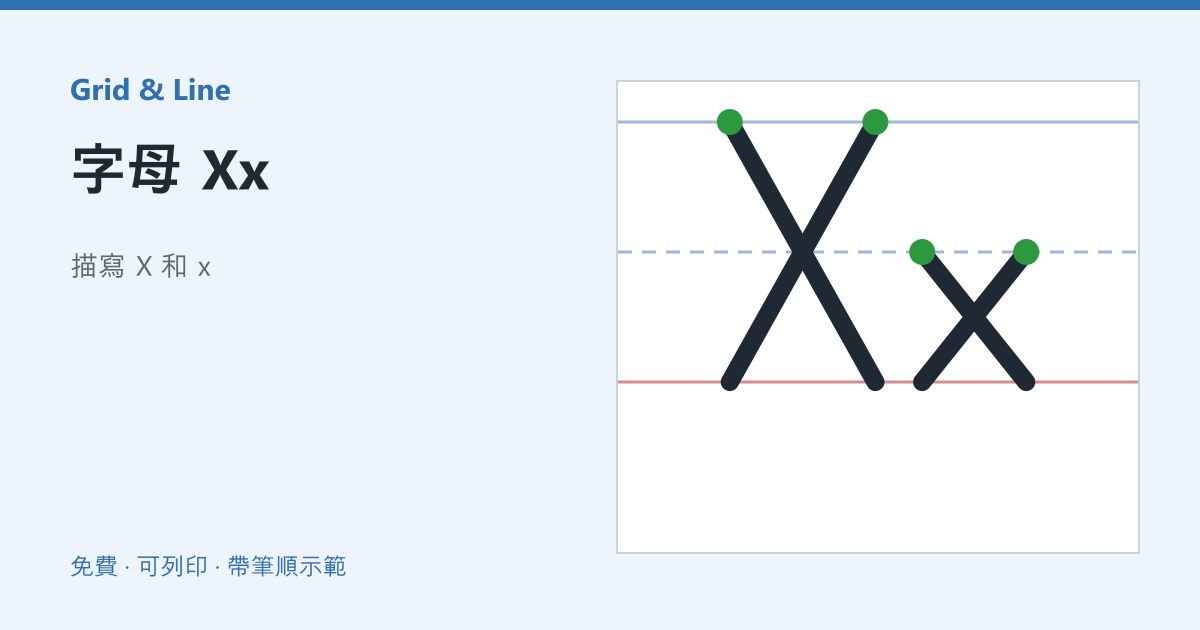 字母 Xx練習紙預覽