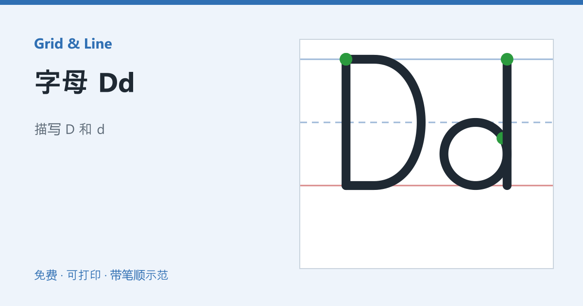 字母 Dd练习纸预览