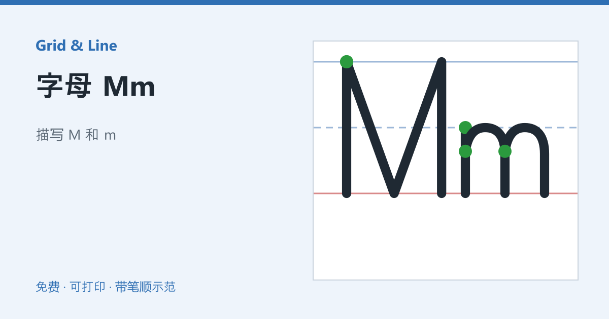 字母 Mm练习纸预览