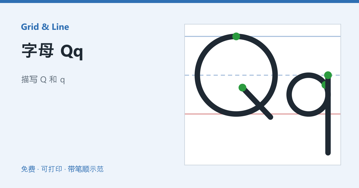 字母 Qq练习纸预览