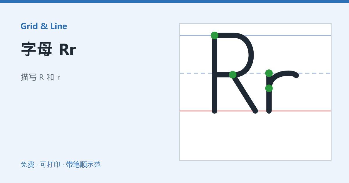字母 Rr练习纸预览