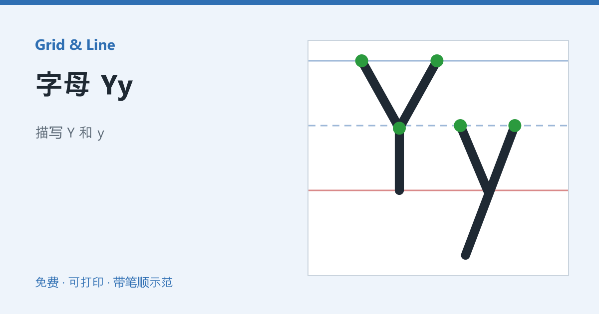 字母 Yy练习纸预览