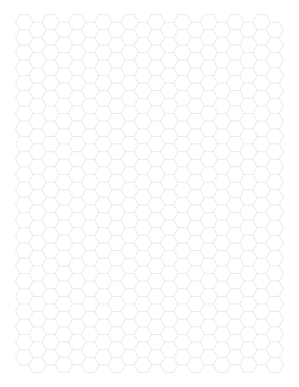 1/4 inch hex grid printable, flat-top hexagons