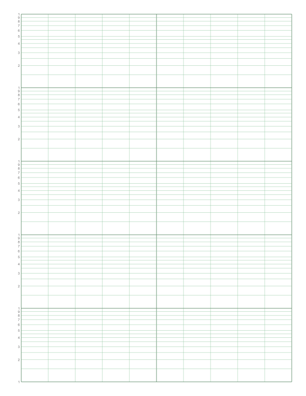 Semi-log, 5 cycles printable, wide range on the log axis